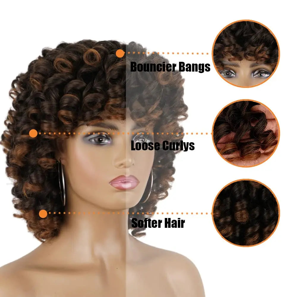 Ombre Brown Curly Wigs