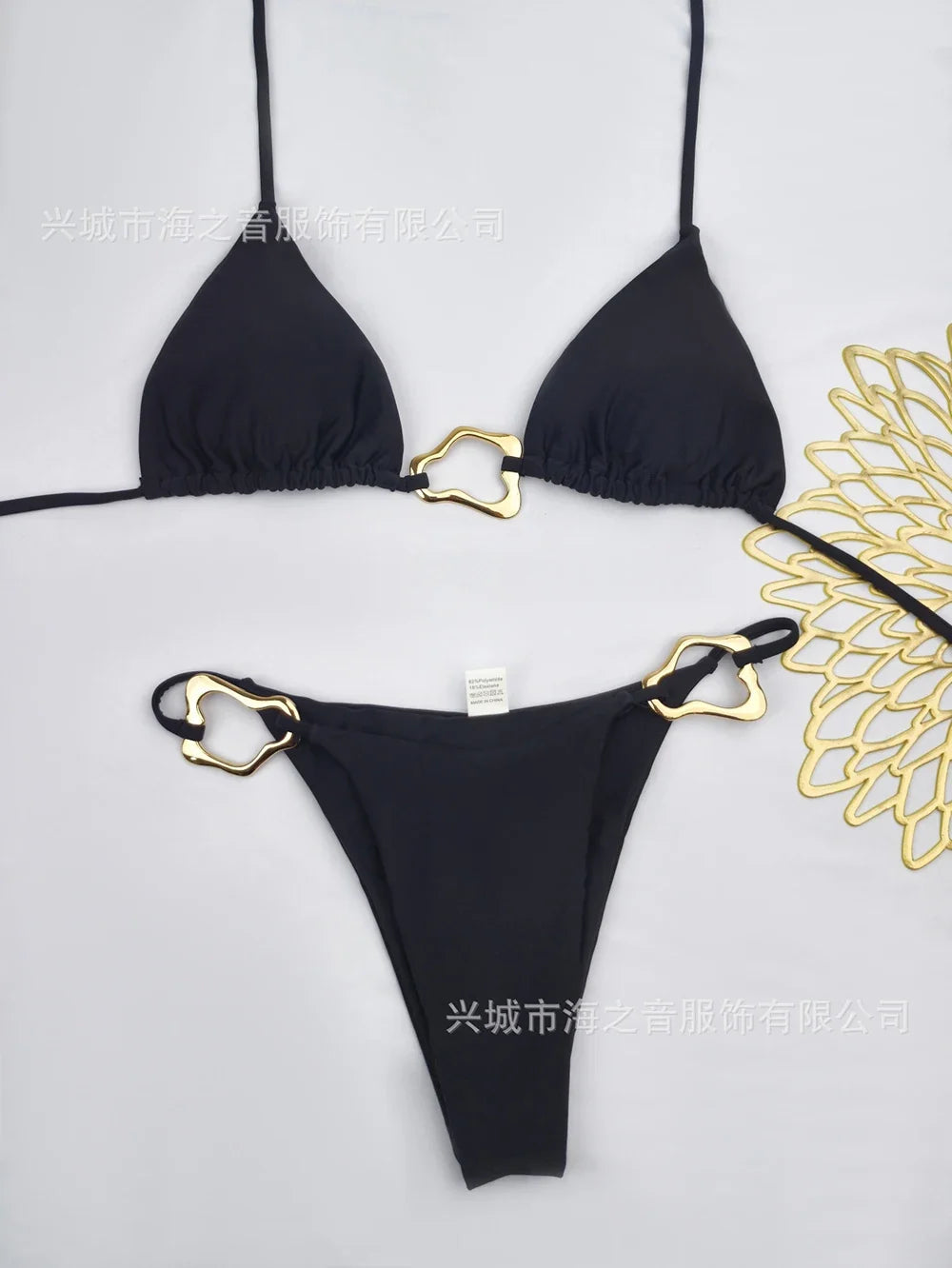 Triangle Thong Swimwear Leopard Tie