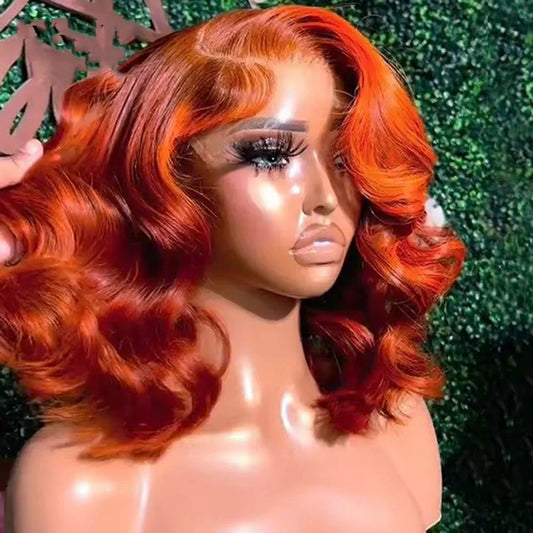Orange Ginger Body Wave Bob Wig