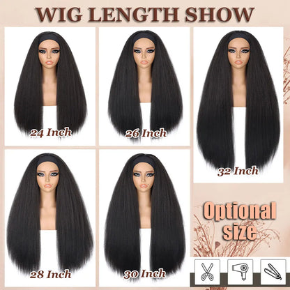 Kinky Straight Headband Synthetic Wig