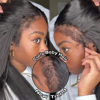 Kinky Straight Wig 4C Edges
