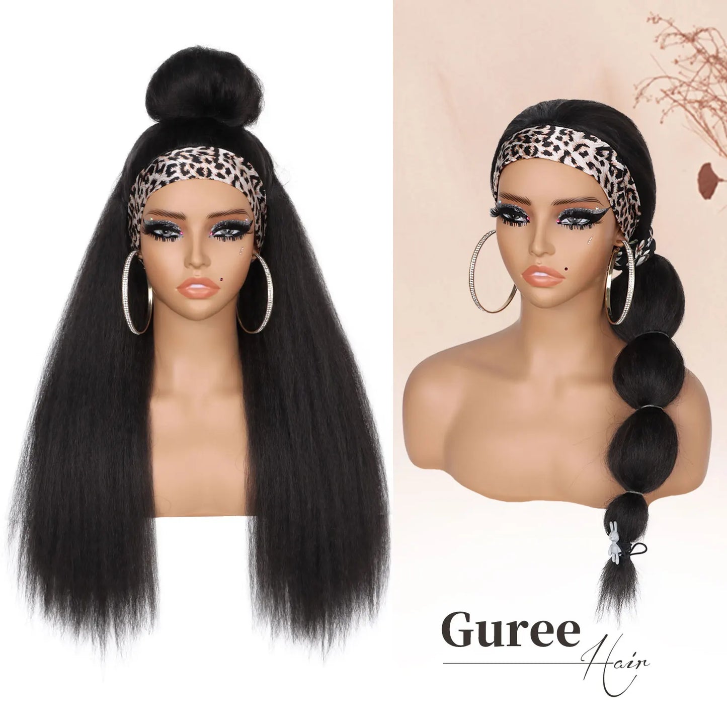 Kinky Straight Headband Synthetic Wig