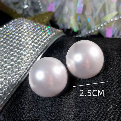 Pearl Round Stud Earrings