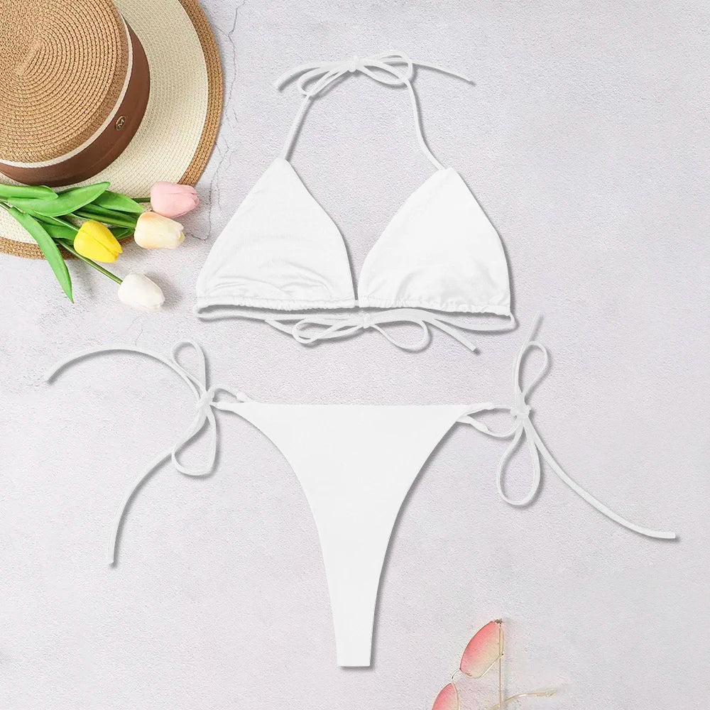 Backless Adjustable Lace-up Swimsuit