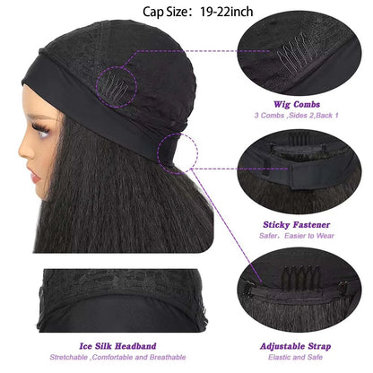 Kinky Straight Headband Synthetic Wig