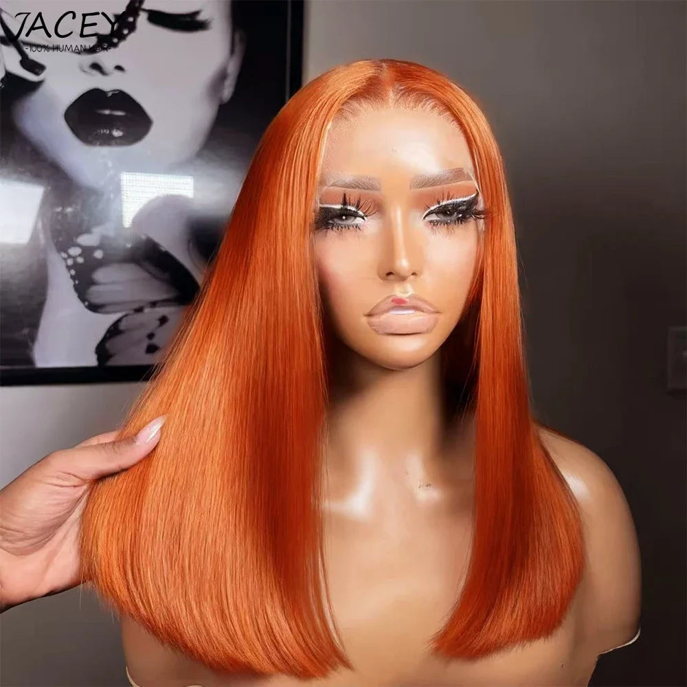 Ginger Bob Wig Human Hair