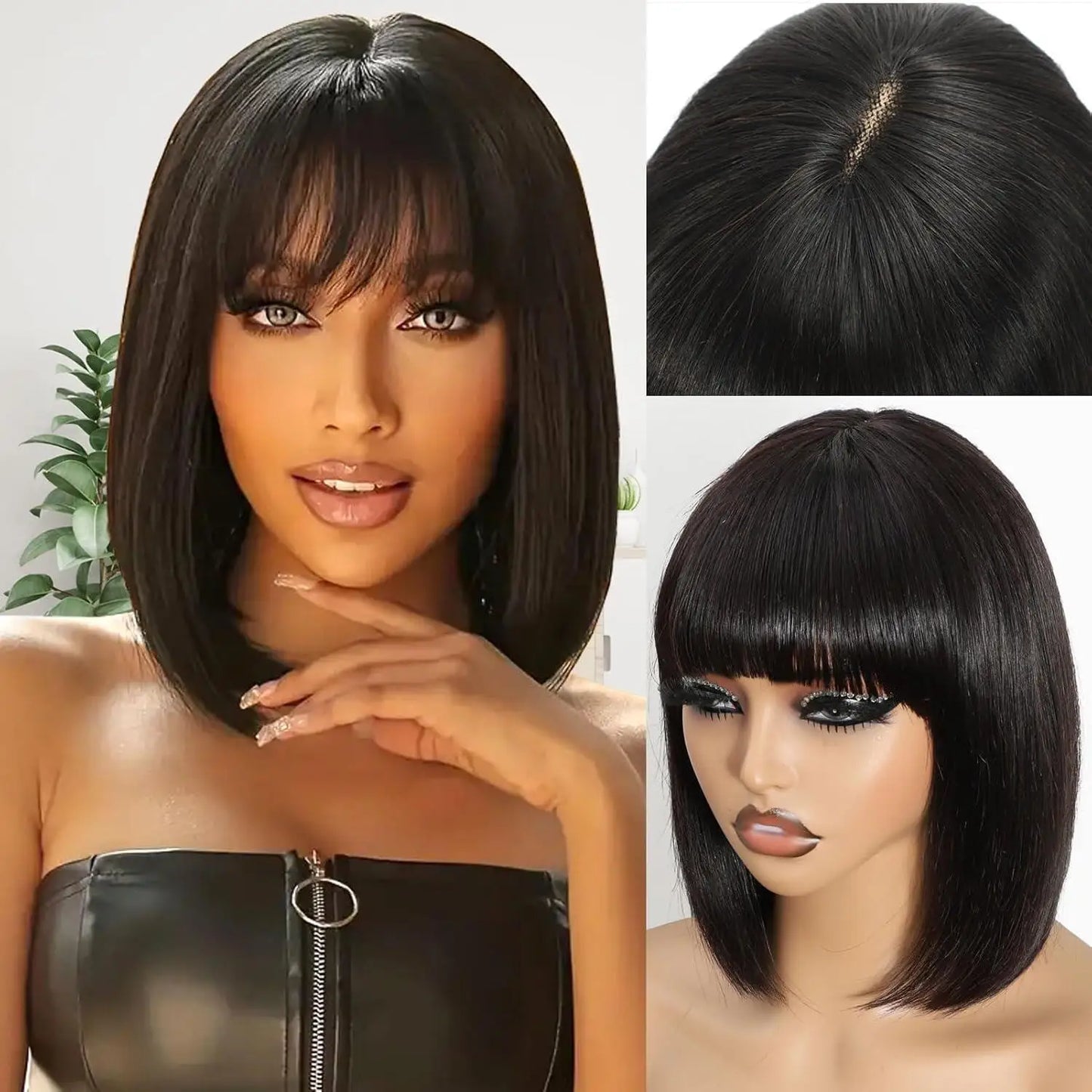 2x1 Straight Bob Lace Closure Wigs