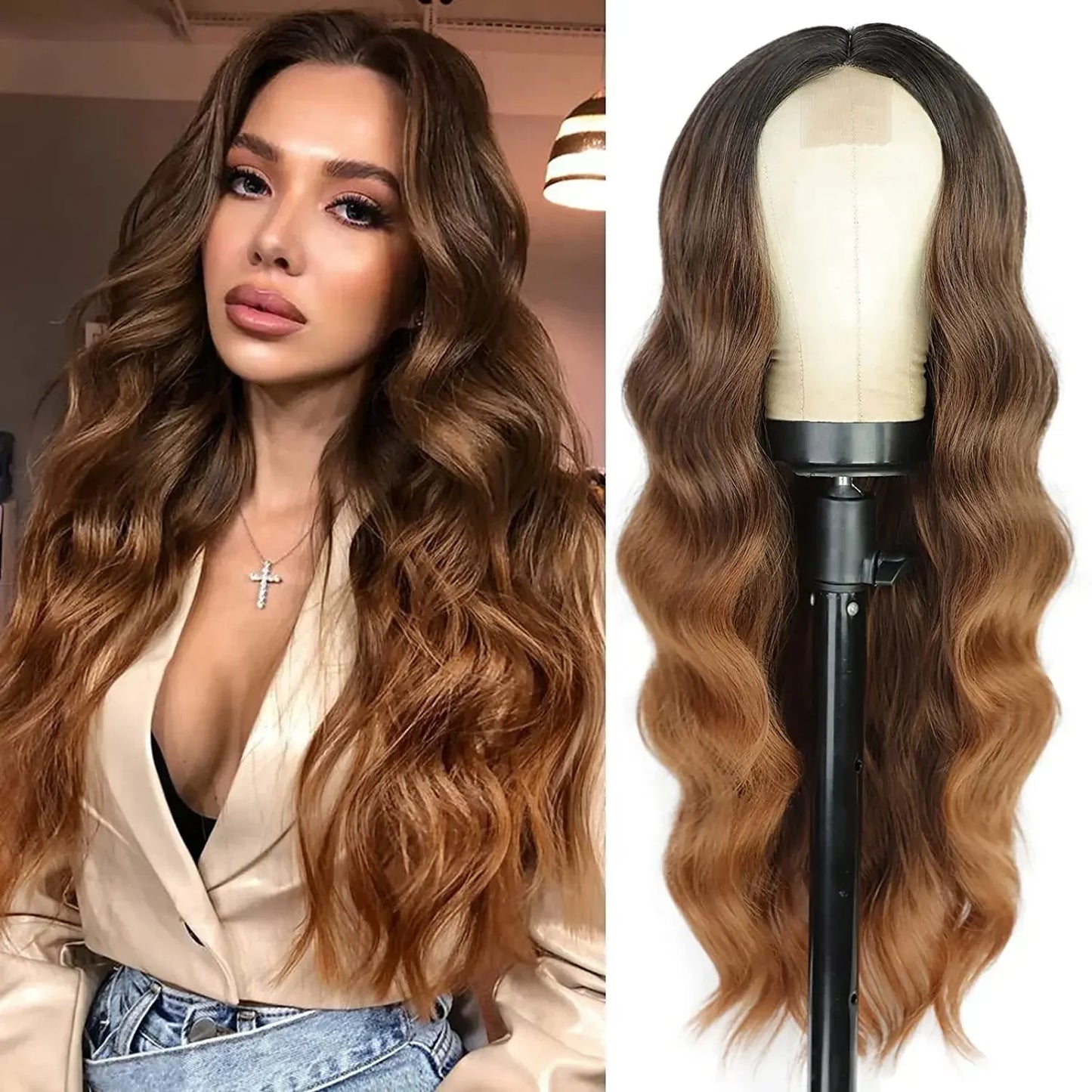 Ombre Blonde Curly Wig