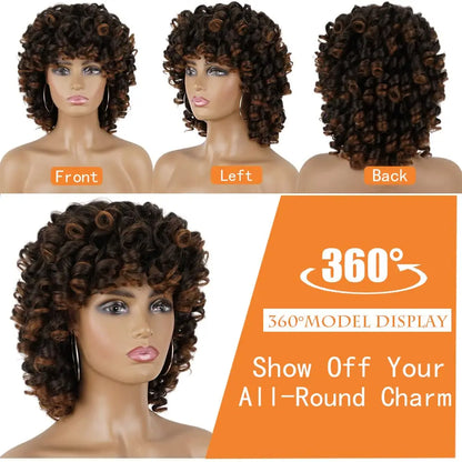 Ombre Brown Curly Wigs