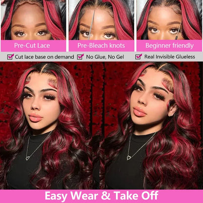 Ombre Red With Blonde