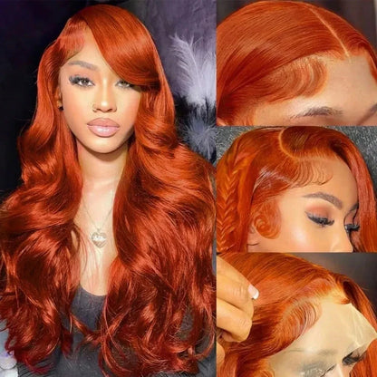 13x6 Ginger Orange Deep Wave Lace Front Wig