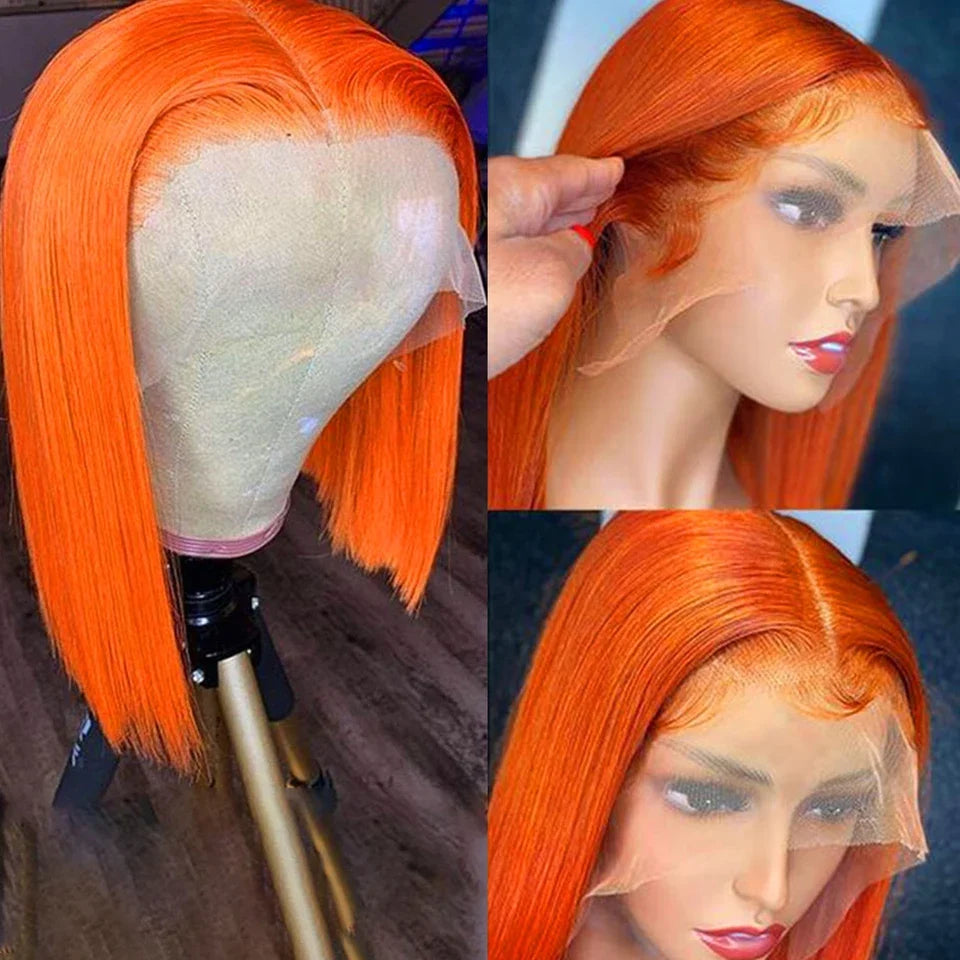 Ginger Orange HD Transparent Short Bob