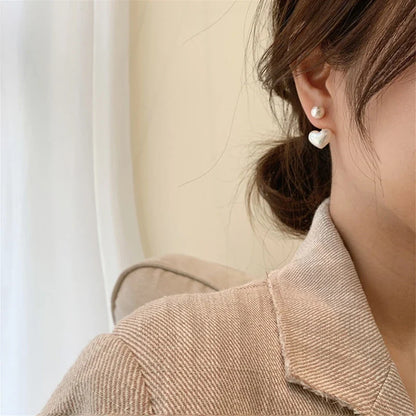 Heart Pearl Earrings