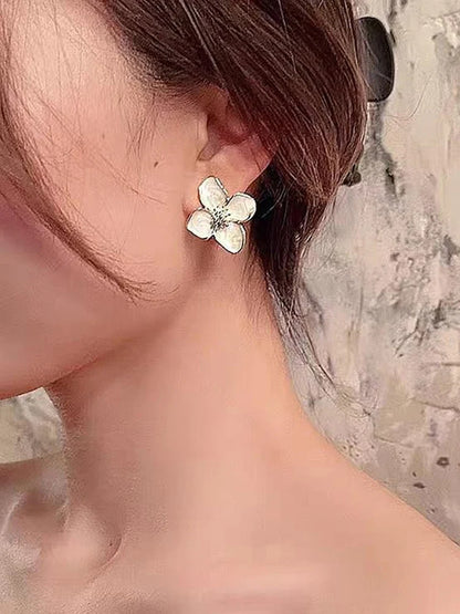 Red Flower Earrings
