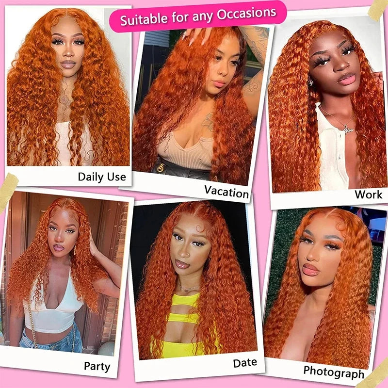 36 Inch Ginger Orange Wig
