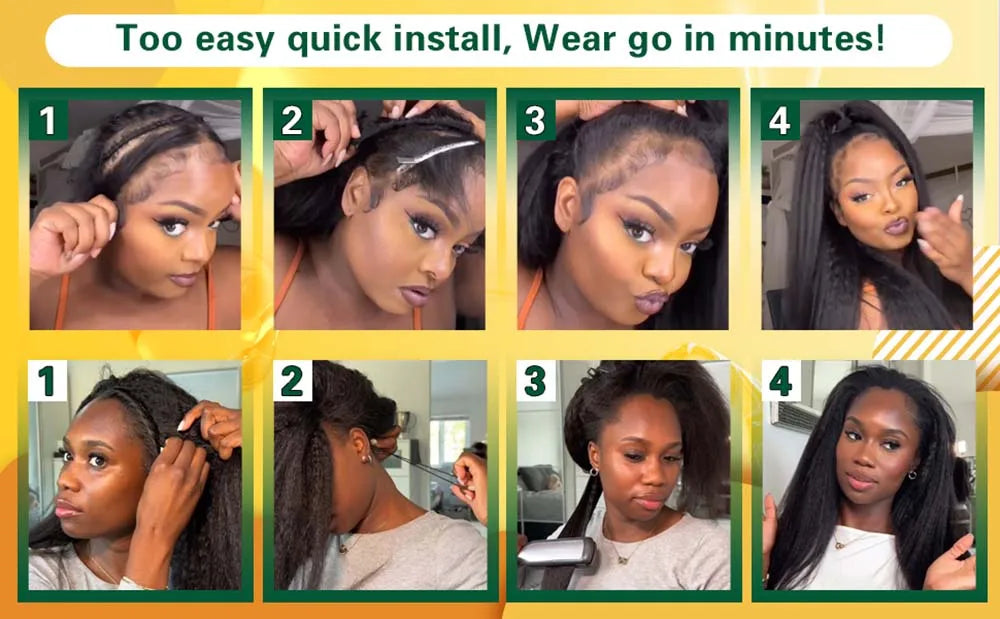 Kinky Straight Half Wig
