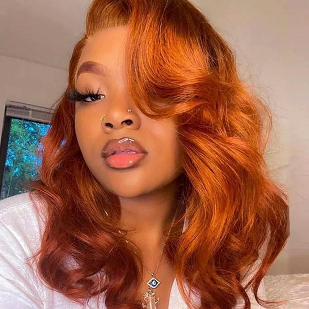 Orange Ginger Body Wave Bob Wig