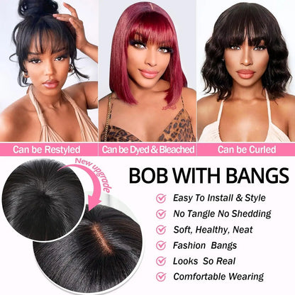 2x1 Straight Bob Lace Closure Wigs